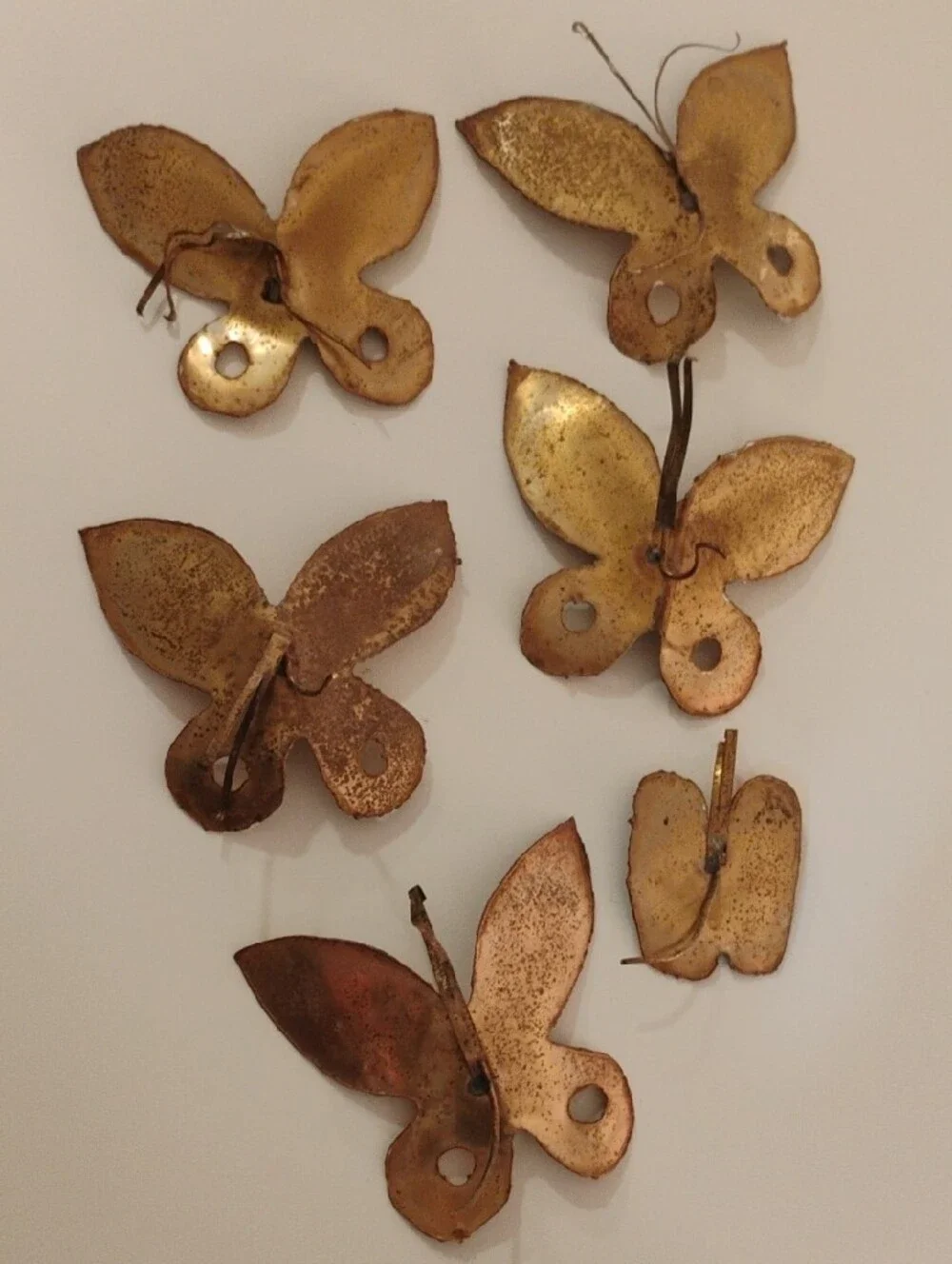 Gold Butterfly Metal Decor Cottagecore Mid Century